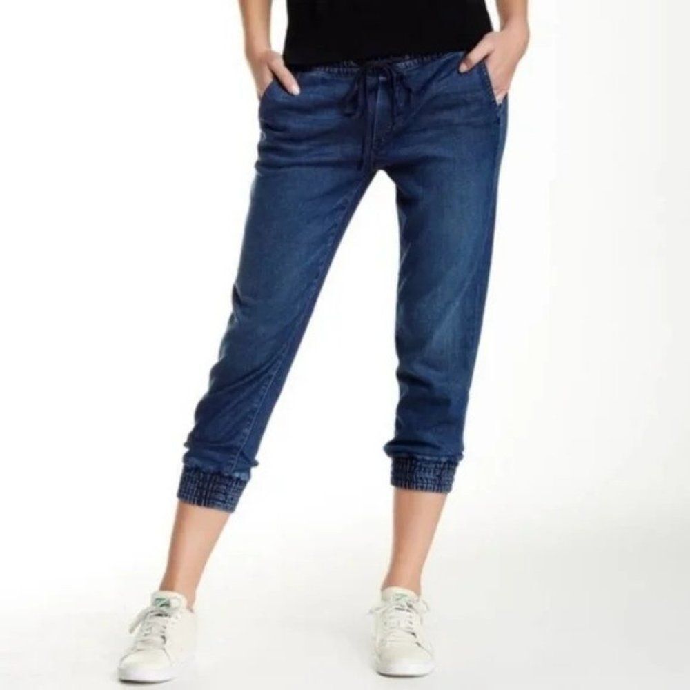 MOTHER Blue Denim Jogger Track Pants